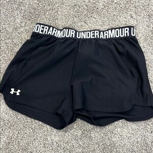 Under Armour Black Athletic Shorts with Elastic Waistband